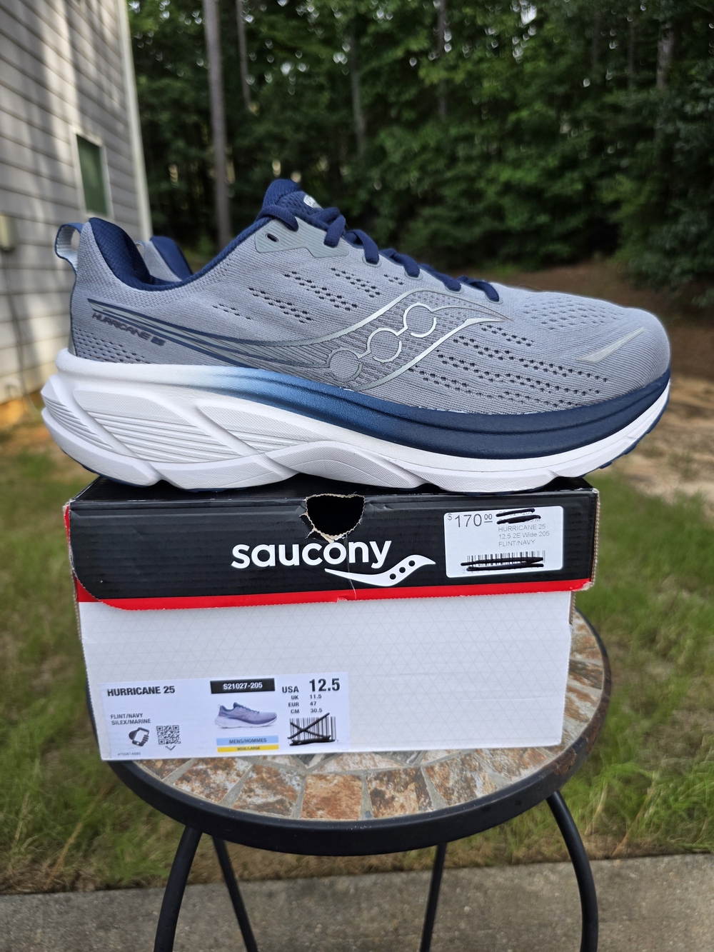 Saucony Hurricane 25 S21027-205 Flint/Navy Running Shoe Men Sz 12.5 Wide Worn 3x